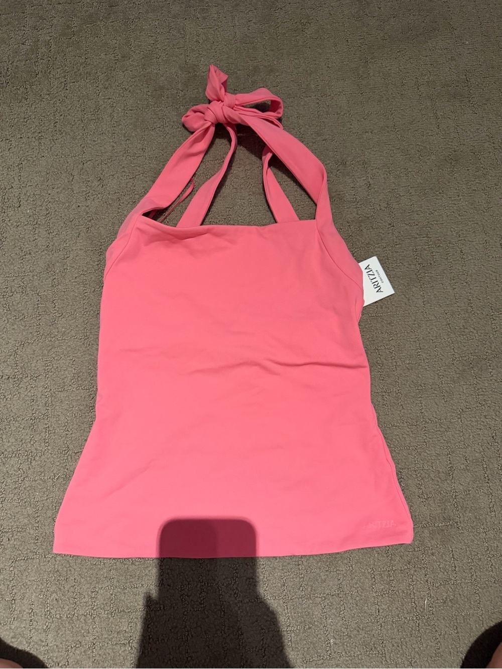 Aritzia Pink Tie-Back Halter Tank